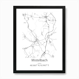 Mistelbach,Austria Minimalist Map Art Print