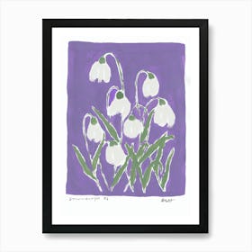 Snowdrops Purple Flowers Art Print