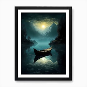 Boat On The Lake Art Print