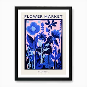 Blue Flower Market Poster Bluebell 3 Art Print