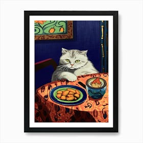 A White Cat And Pasta 3 Poster