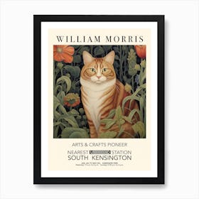 William Morris Print Exhibition Poster Tabby Cat Art Print