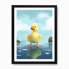 Cute Duckling Scandinavian Style Illustration 3 Art Print