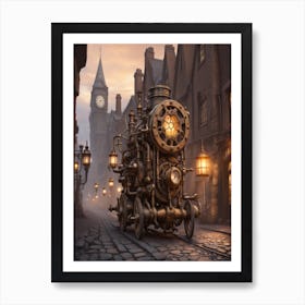 Steampunk Locomotive Print Art Print