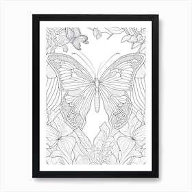 Butterfly In City William Morris Inspired 1 Art Print