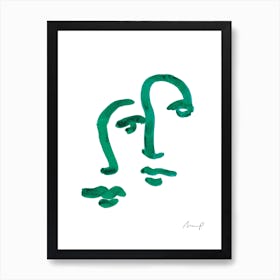Green Portrait 12 Art Print