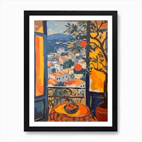 Window Athens Greece In The Style Of Matisse 1 Art Print