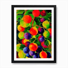 Grapes Fruit Vibrant Matisse Inspired Painting Fruit Art Print