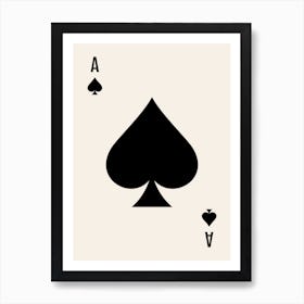 Ace Of Spade (Beige Tone) Art Print