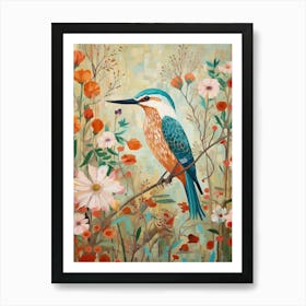 Kingfisher 1 Detailed Bird Painting Art Print