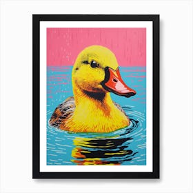 Duckling Colour Splash 2 Art Print