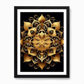 Symmetrical Mandalas Geometric Illustration 16 Art Print