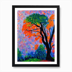 Willow Oak Tree Cubist Poster