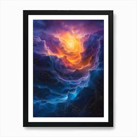 Nebula Bichromatic, Surrealism, Impressionism Art Print