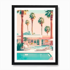 Mid-Century Modern Palm Springs Art Print with Vibrant Poolside Ambiance and Retro Charm Series - 2 Art Print