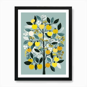 Apple Tree Flat Illustration 5 Art Print