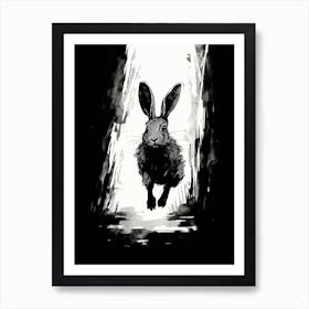 Rabbit Prints Black And White Ink 12 Art Print