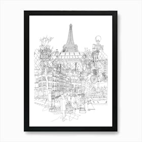 Paris! (Black and white) Art Print