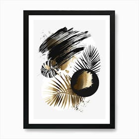 Black And Gold Abstract Painting 6 Art Print