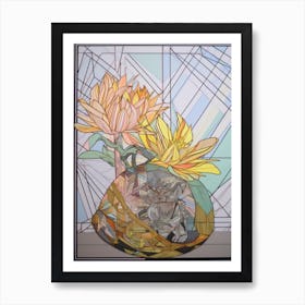 Proteas Flower Still Life  2 Abstract Expressionist Art Print