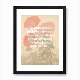 Art Quote By Simone Weil Art Print