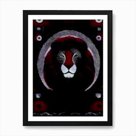 Lion Lino Fabric Art, 1442 Art Print