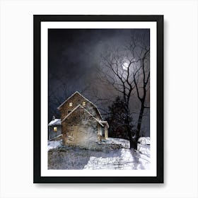 Ray Hendershot "Working Late" Painting | Winter Yule Christmas Cold Months in HD Art Print