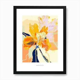 Colourful Flower Illustration Poster Marigold 1 Art Print