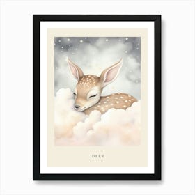 Sleeping Baby Deer 1 Nursery Poster Art Print