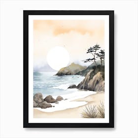 Watercolour Of Pfeiffer Beach   Big Sur California Usa 2 Art Print