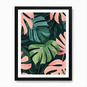 Tropical Leaves Wallpaper 6 Art Print