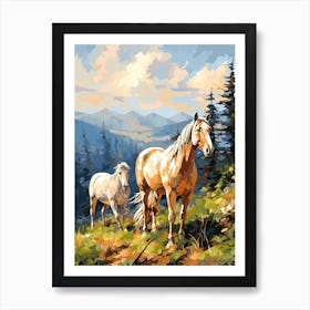 Horses Painting In Appalachian Mountains, Usa 3 Art Print