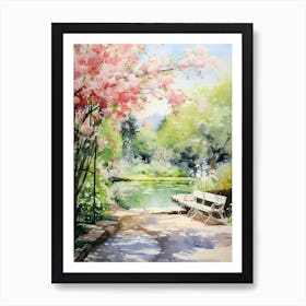 Claude Monet Garden France Watercolour 1 Art Print