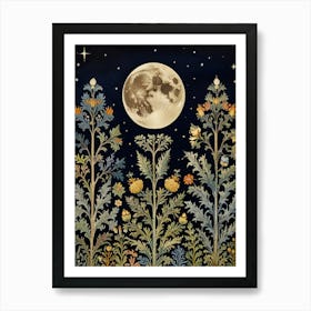 Nature And Moon Style William Morris 3 Art Print