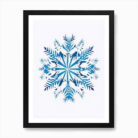 Winter Snowflake Pattern, Snowflakes, Minimal Line Drawing 3 Art Print