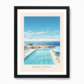 Bondi Australia 3 Midcentury Modern Pool Poster Art Print