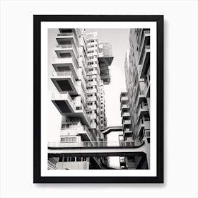 Singapore, Singapore, Black And White Old Photo 2 Art Print