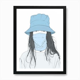 Blue Hat 7 Art Print