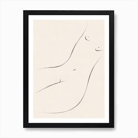 Minimalist Nude Ink On Paper Art Print