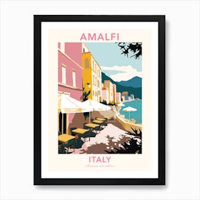 Amalfi, Italy, Flat Pastels Tones Illustration 6 Poster Art Print