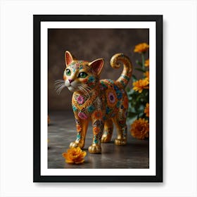 Day Of The Dead Cat 2 Art Print