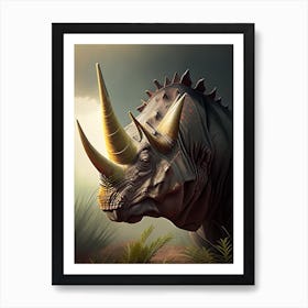 Avaceratops Illustration Dinosaur Art Print