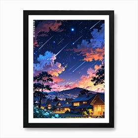 Night Sky Anime aesthetic 23 Art Print