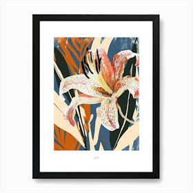 Colourful Flower Illustration Poster Lily 1 Art Print