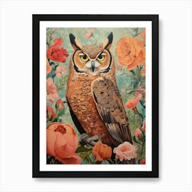 Great Horned Owl 1 Detailed Bird Painting Art Print