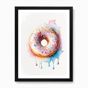 Sprinkles Donut Cute Neon 4 Art Print