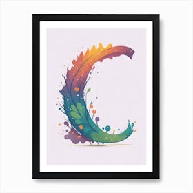 Colorful Letter C Illustration 22 Art Print