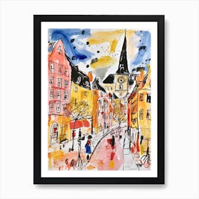 Berlin, Dreamy Storybook Illustration 1 Art Print