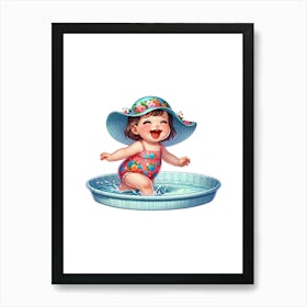 Little Girl In The Pool Art Print