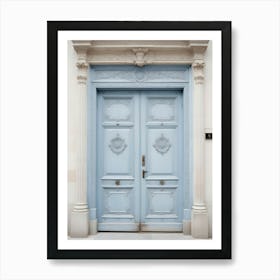 Blue Aesthetic Parisian Door Photography Art Print